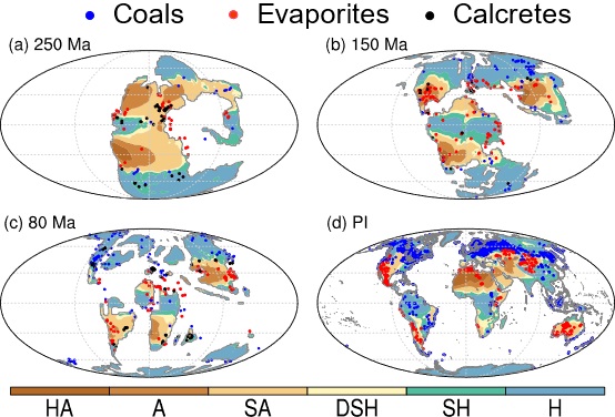 The deep-time evolutions of aridity and dryland